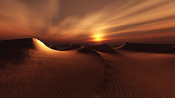 Sunset, Gobi Desert HD wallpaper