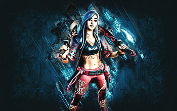 Fortnite Stormstepper Sierra Skin, Fortnite, main characters, blue stone background, Stormstepper Sierra, Fortnite skins, Stormstepper Sierra Skin, Stormstepper Sierra Fortnite, Fortnite characters HD wallpaper