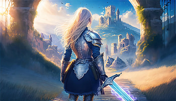 Rememberance, Anime, landscape, fantasy, medieval, knight, anime landscape, fantasy landscape, fantasy anime HD wallpaper