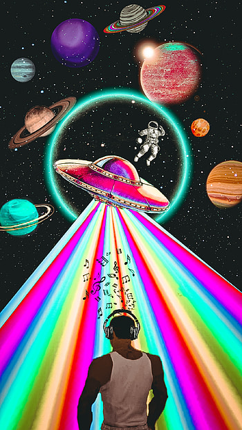Space, magenta, music, alien, creative HD phone wallpaper