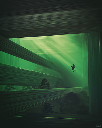 Trees, Fantasy, Art, Beams, Rays, Human, Person, Loneliness, Space Suit, Spacesuit HD phone wallpaper