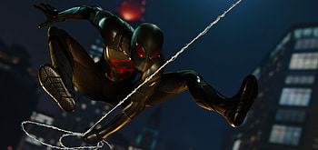 Spider-Man PS4, Dark suit, Gripping gameplay, Action-packed adventure HD wallpaper
