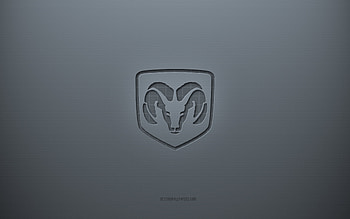 Dodge logo, gray creative background, Dodge emblem, gray paper texture, Dodge, gray background, Dodge 3d logo HD wallpaper
