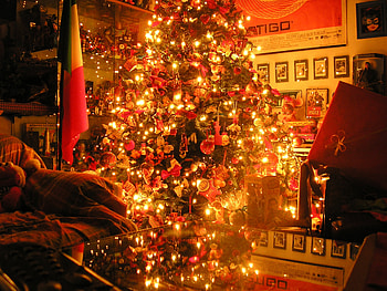 Beautiful Chriostmas Tree, lights, christmas, red, balls, wonderful, tree HD wallpaper