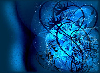 Blue Flowered Swirls, blue, flowers, swirls HD wallpaper