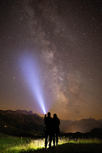Stars, Night, Silhouette, Miscellanea, Miscellaneous, Starry Sky, Friends HD phone wallpaper