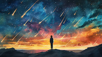 Spectacular Meteor Shower, meteor shower, Stars, Night Sky, meteor, landscape HD wallpaper