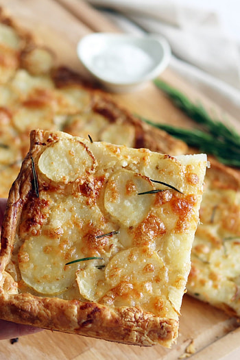 Puff pastry potato tart, Savory and satisfying, Golden crust, Delicious delight HD phone wallpaper