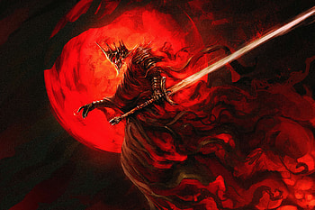 Crimson Moonblade: Ashen Warden, Digital Art, Video Game, Red, Dark Souls, Sword HD wallpaper