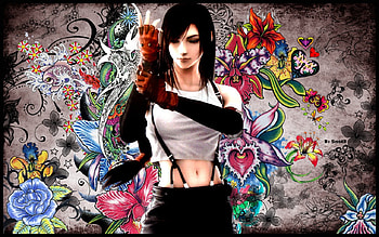 Tifa, sexy, tifa lockheart, final fantasy, hot, cute, girl, anime girl, anime, abstract, video game, game, female HD wallpaper