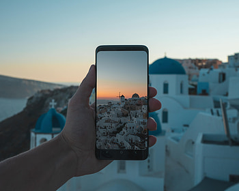 Sunset, City, Hand, Miscellanea, Miscellaneous, Camera, Tele HD wallpaper