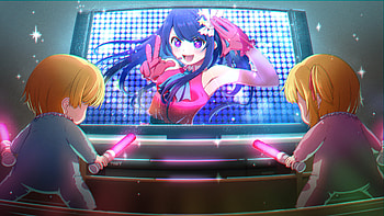 Oshi no Ko : Ruby, Aquamarine & Ai Hoshino, Ruby Hoshino, Aquamarine Hoshino, Ai Hoshino, Anime, Oshi no Ko HD wallpaper