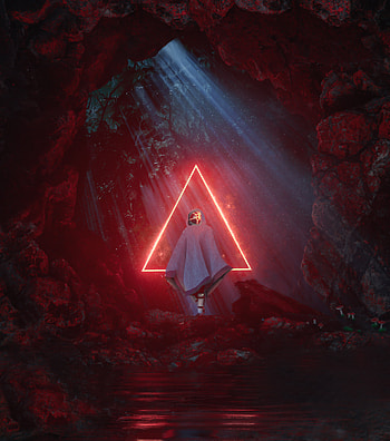 Shine, Light, Miscellanea, Miscellaneous, Glow, Cave, Triangle, Ghost HD phone wallpaper