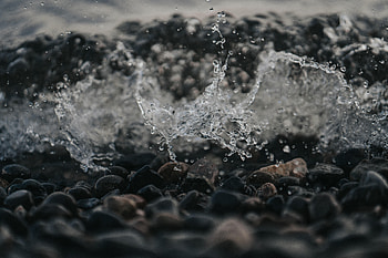 Water, Stones, Pebble, Macro, Spray HD wallpaper