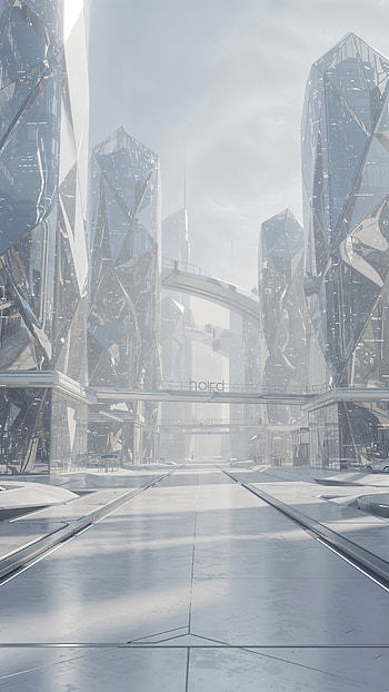 Icy Crystal City — , Futuristic City, Skyscraper, Cityscape HD phone wallpaper