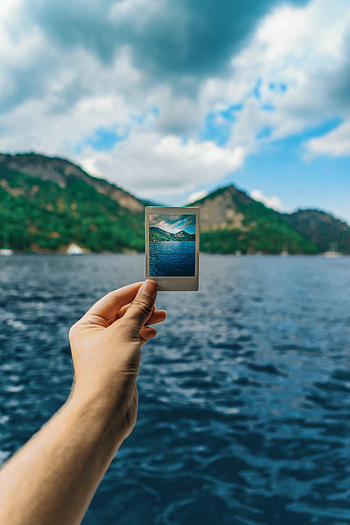Mountains, Hand, Miscellanea, Miscellaneous, , graphy, Polaroid HD phone wallpaper