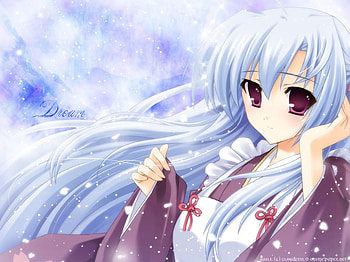 Snow Dream, blue, winter, gentle, beautiful, maid, delicate, robe, snow, dream HD wallpaper