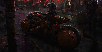 Cybepunk Biker Girl Rain Digital Art, cyberpunk, biker, artist, artwork, digital-art, artstation HD wallpaper
