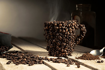 Coffee Beans, Romantic morning, Coffee cup collection, Food HD wallpaper