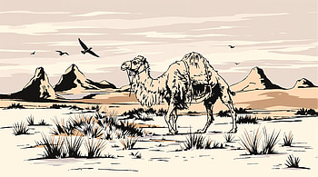 Majestic Camel in Ultra, camel, desert, mountain, Wildlife, landscape HD wallpaper