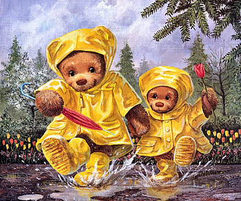 RAINCOAT CUBS, CUBS, RAINCOATS, BEARS, RUBBER, BABIES, BOOTS HD wallpaper