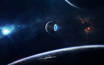 Ion thruster, solar, salvation, radiation, planet, space, fantasy HD wallpaper