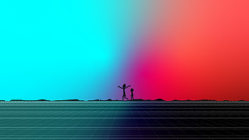 Rick and Morty, minimal & silhouette, synthwave HD wallpaper