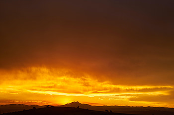 Nature, Sunset, Sky, Silhouette, Hills HD wallpaper