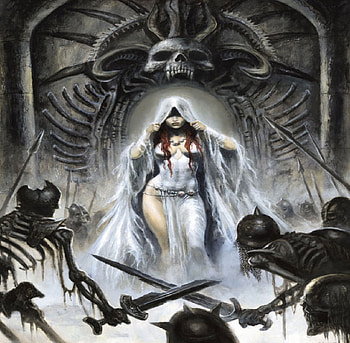 Queen Of The Dead, skeletons, white, fantasy, female HD wallpaper