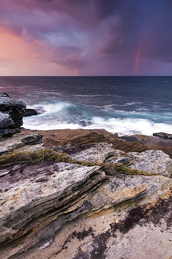 Nature, Stones, Sea, Rocks, Horizon, Evening HD phone wallpaper