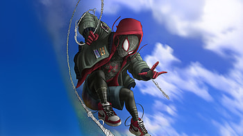 Spiderman Against The Void, spiderman, miles-morales, superheroes, artwork, art, digital-art, artstation HD wallpaper