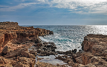 Coast of Cyprus, Cyprus, sea, rocks, coast HD wallpaper