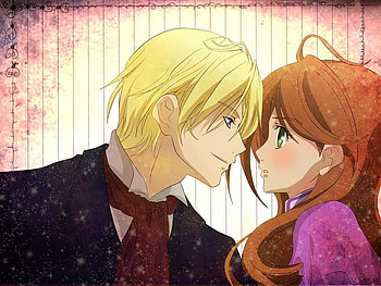 Hakushaku to Yousei, count, blonde, anime, love, couple HD wallpaper
