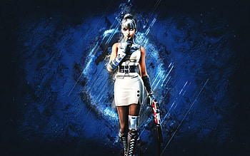 Fortnite Arctic Operative Kor Skin, Fortnite, main characters, blue stone background, Arctic Operative Kor, Fortnite skins, Arctic Operative Kor Skin, Arctic Operative Kor Fortnite, Fortnite characters HD wallpaper