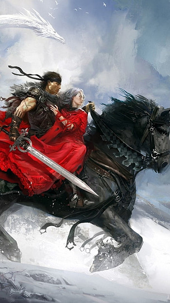 Warriors, Horse, Painting HD phone wallpaper