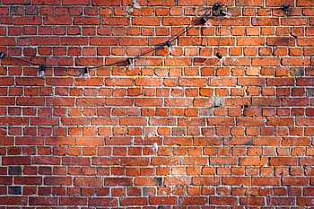 Miscellanea, Miscellaneous, Wall, Garland, Brick, Light Bulbs HD wallpaper