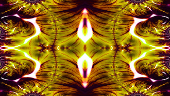Trippy Psychedelic Fractal, trippy, psychedelic, aesthetic, yellow, Abstract, fractal HD wallpaper
