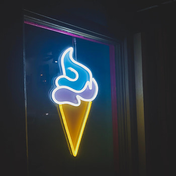 Neon, Ice Cream, Miscellanea, Miscellaneous, Sign, Signboard HD phone wallpaper