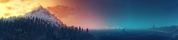 The Witcher 3: Wild Hunt, landscape, panorama, sky HD wallpaper