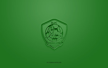 Humble Lions, creative 3D logo, green background, Jamaican football club, National Premier League, May Pen, Jamaica, 3d art, football, Humble Lions 3d logo HD wallpaper
