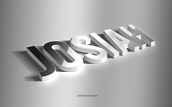 Josiah, silver 3d art, gray background, with names, Josiah name, Josiah greeting card, 3d art, with Josiah name HD wallpaper