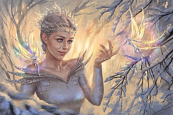 Winterspell, winter, fairy, fantasy, art, iarna, inna vjuzhanina, girl, luminos HD wallpaper