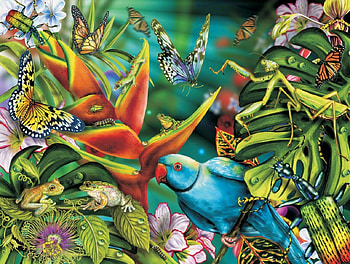 BLUE PARROT, PUZZLE, PARROT, BLUE, BIRD HD wallpaper