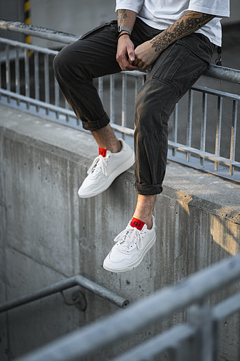 Miscellanea, Miscellaneous, Legs, Sneakers, Tattoo, Style, Human, Person HD phone wallpaper