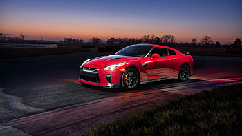 Red Nissan GTR, Bold and powerful, Striking presence, Exquisite details HD wallpaper