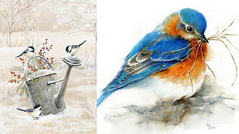 collage 4, blue, birds, spring, animals HD wallpaper