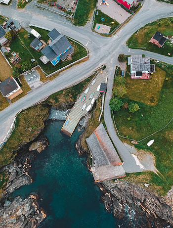 Cities, Sea, City, Rocks, View From Above, Road HD phone wallpaper