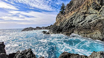 The one and only Big Sur, California, rocks, usa, coast, sea, clouds, sky HD wallpaper