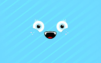 Good Vibration, blue, stripes, vampire fangs, abstract, eyes, simley face HD wallpaper