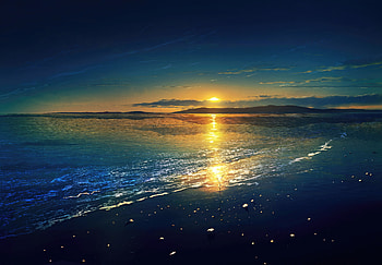 Anime Water Landscape, anime, artist, artwork, digital-art HD wallpaper